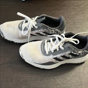 Adidas White and Gray Golf Shoes
